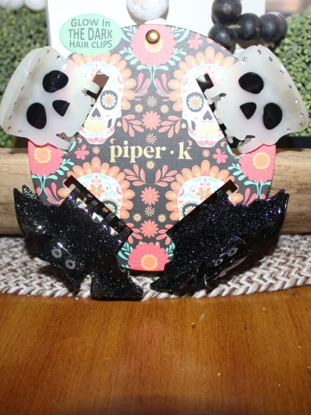 NWT Piper -K Glow in the Dark Halloween Hair clips FUN!!